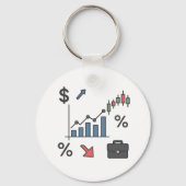 財務グラフとグラフのイラストレーション キーホルダー (正面)