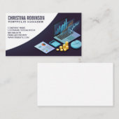 財務グラフとグラフ | ポートフォリオ 名刺 (正面/裏面)