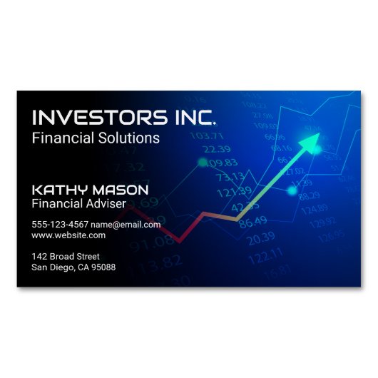 財務グラフと数値 マグネット名刺