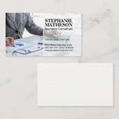 財務グラフを分析するビジネス担当者 名刺 (正面/裏面)