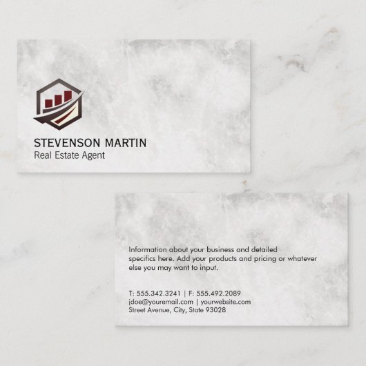 財務グラフアイコン | エグゼクティブマーブル 名刺 (正面/裏面)