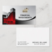 財務グラフロゴ | 金ゴールドバー表 名刺 (正面/裏面)