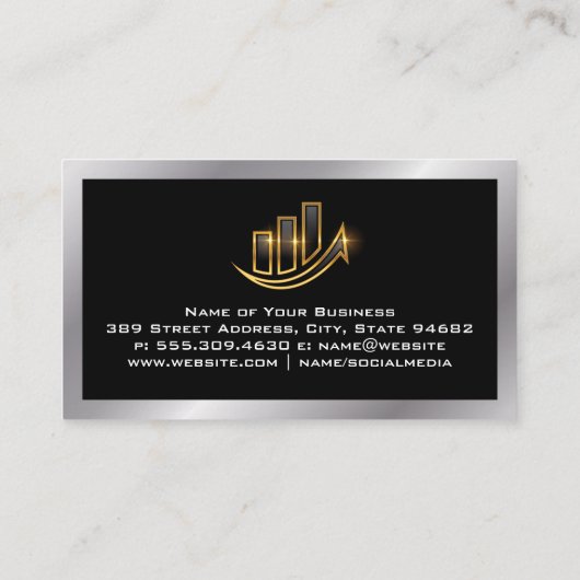 財務グラフ矢印 |株式 | Fin Tech 名刺 (裏面)