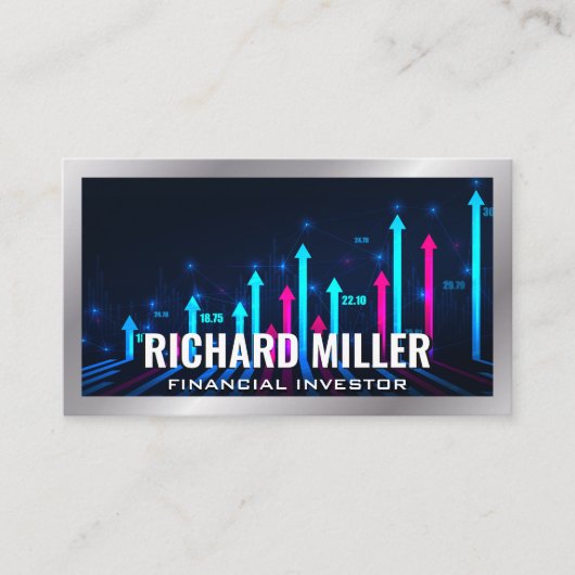 財務グラフ矢印 |株式 | Fin Tech 名刺 (正面)