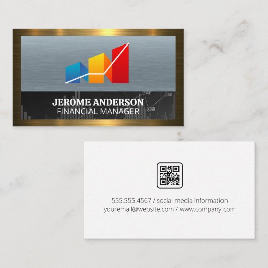 財務グラフ |メタリック 名刺 (正面/裏面)