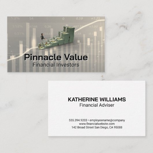 財務グラフ | 大量の現金 名刺 (正面/裏面)