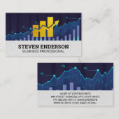 財務グラフ |株価グラフバーグラフ 名刺 (正面/裏面)