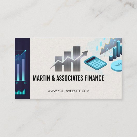 財務グラフ | 株式と会計 名刺 (正面)