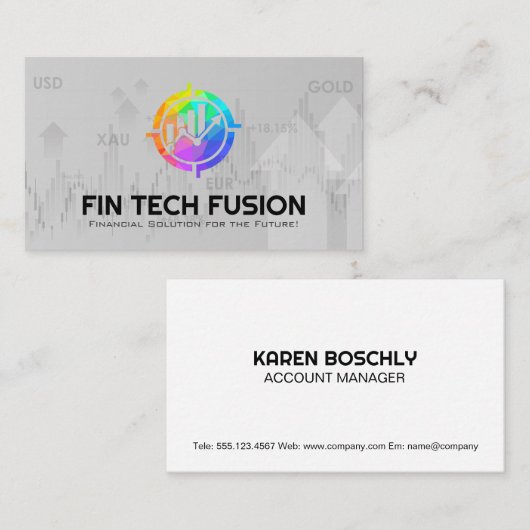 財務グラフ |株式と商品 名刺 (正面/裏面)