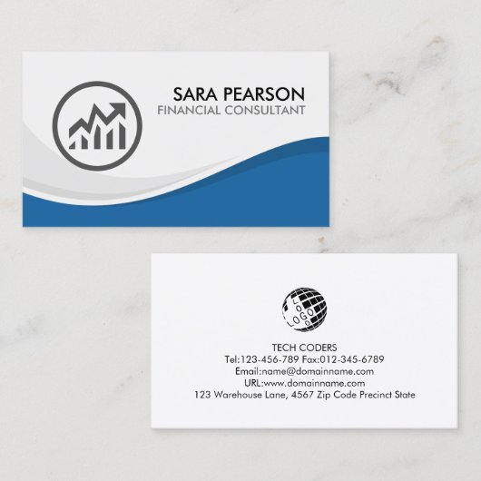 財務コンサルタントの財務費用 名刺 (正面/裏面)
