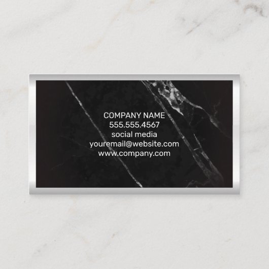 財務バー表 | 大理石メタル縁ど 名刺 (裏面)