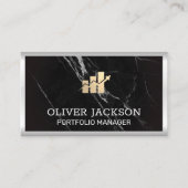 財務バー表 | 大理石メタル縁ど 名刺 (正面)