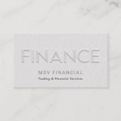 財務フェイクエンボスモダンプロフェッショナル写真 名刺 (正面)