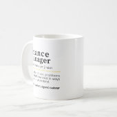 財務マネージャ – おもしろい定義 コーヒーマグカップ (正面左)