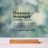 財務マネージャ – 財務おもしろい定義ギフト アクリルサイン (ニュートラル)