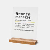 財務マネージャ – 財務おもしろい定義ギフト アクリルサイン (傾斜)