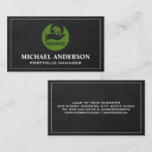 財務ロゴ |レザーステッチ 名刺 (正面/裏面)