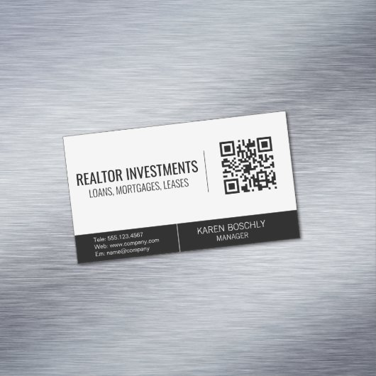 財務ロゴ | 不動産仲介業者投資家 | QRコード マグネット名刺 (インサイチュ)