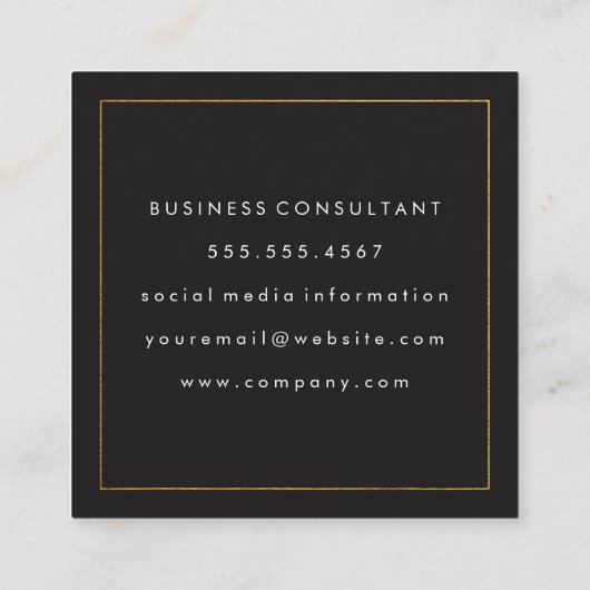 財務ロゴ | 企業の スクエア名刺 (裏面)