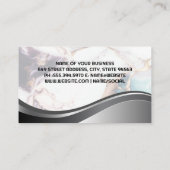 財務ロゴ |大理石カラフル石 |メタリック 名刺 (裏面)