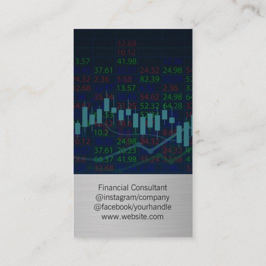 財務ロゴ | 株価データグラフ 名刺 (裏面)