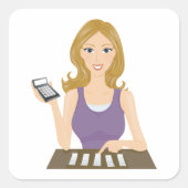 財務女性 スクエアシール (正面)