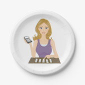 財務女性 ペーパープレート (正面)