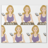 財務女性 ラッピングペーパー (フラット)