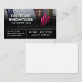 財務機能を搭載したノートパソコン | バーグラフロゴ 名刺 (正面/裏面)