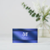 財務用名刺（青）メタリック 名刺 (スタンド正面)