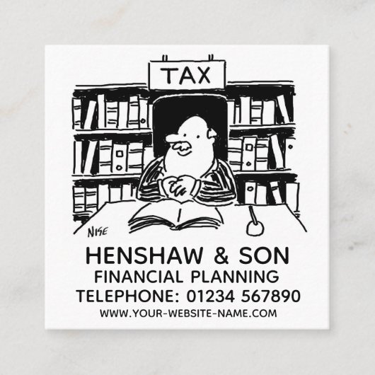 財務計画または会計士のプロモーション スクエア名刺 (正面)