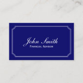 財務顧問のクラシックで青いコンサルタント 名刺 (正面)