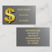 財務顧問の金ドルのきらめくな印 名刺 (正面/裏面)