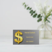 財務顧問の金ドルのきらめくな印 名刺 (スタンド正面)