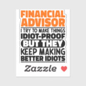 財務顧問を作ろうとするおもしろい引用文 シール (シート)