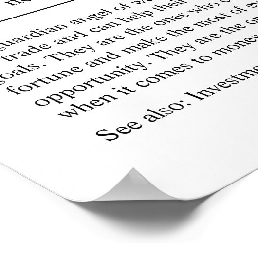 財務顧問パーソナライズされたギフトポスター ポスター (角)