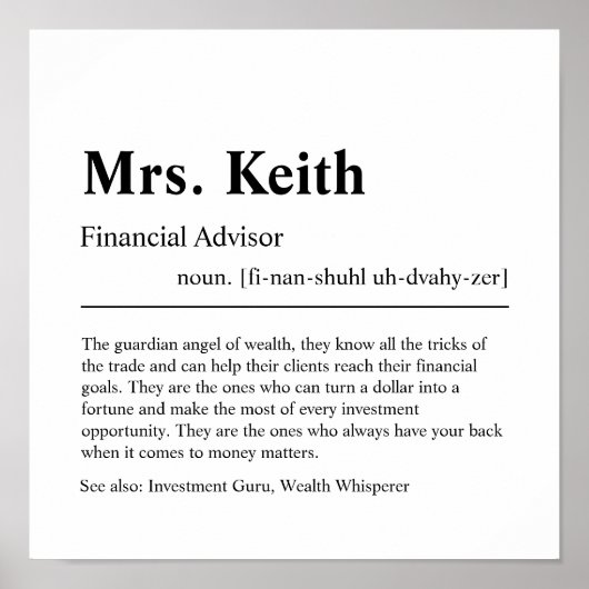 財務顧問パーソナライズされたギフトポスター ポスター (正面)