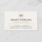 財務顧問ホワイト金ゴールドラグジュアリ 名刺 (正面)