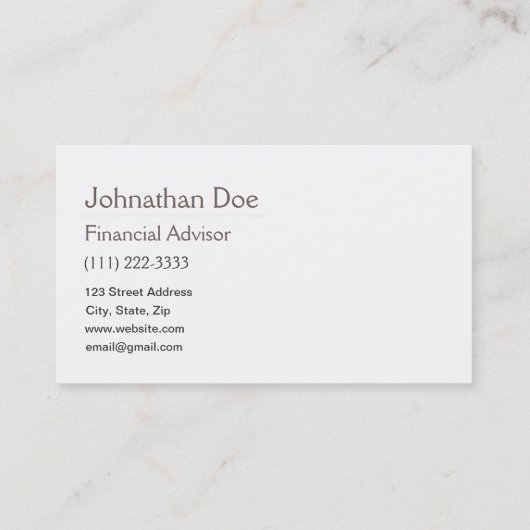 財務顧問個人用カード 名刺 (裏面)