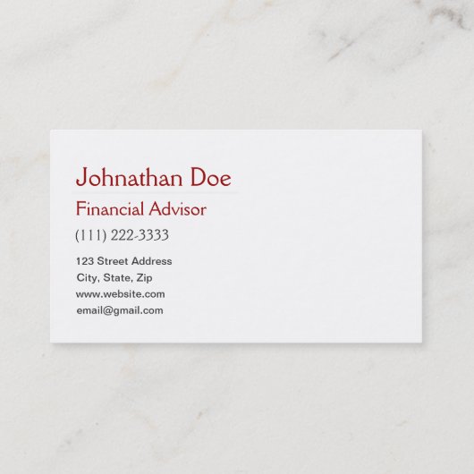 財務顧問個人用カード 名刺 (裏面)