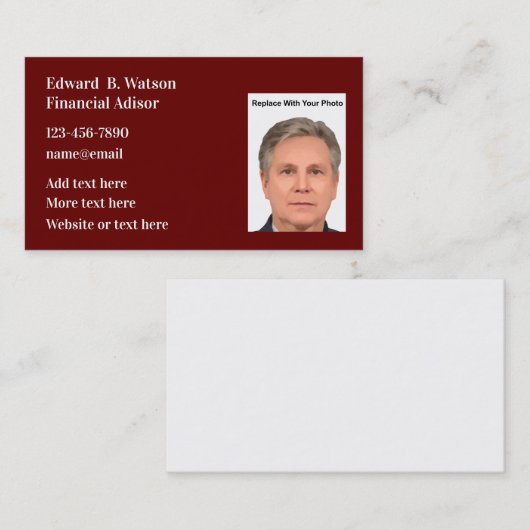 財務顧問写真テンプレート名刺 名刺 (正面/裏面)