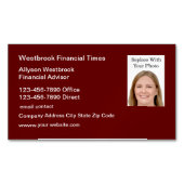 財務顧問写真テンプレート マグネット名刺 (正面)