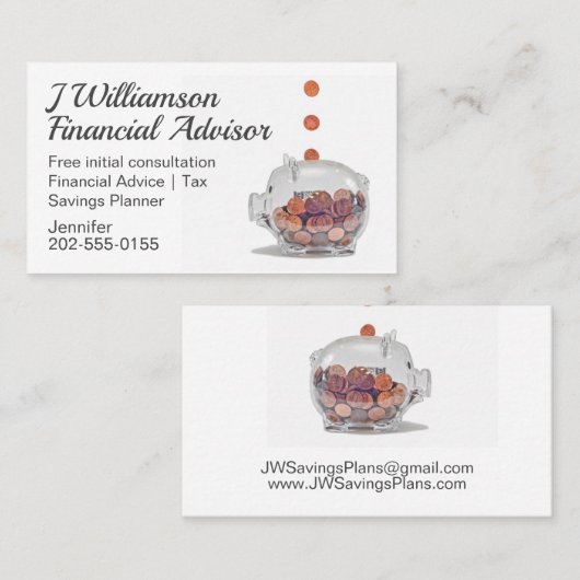 財務顧問貯蓄会計士 名刺 (正面/裏面)