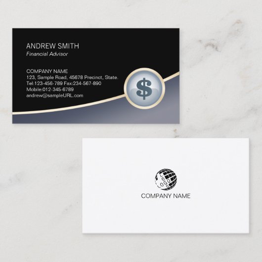 財務顧問金融ドルアイコンビジネスカー 名刺 (正面/裏面)