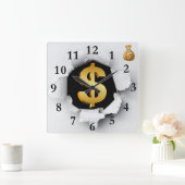 財務顧問 スクエア壁時計 (ホーム)