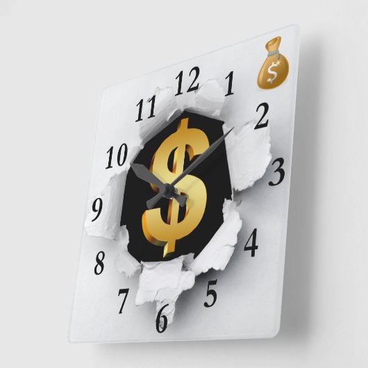 財務顧問 スクエア壁時計 (傾斜)
