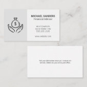 財務顧問 |投資 |お金バッグ手 名刺 (正面/裏面)