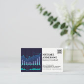 財務| |グラフのデータグラフ | QRコード 名刺 (スタンド正面)