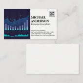 財務| |グラフのデータグラフ | QRコード 名刺 (正面/裏面)