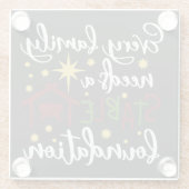 財団法人クリスチャンファミリークリスマス安定財団 ガラスコースター (裏面)